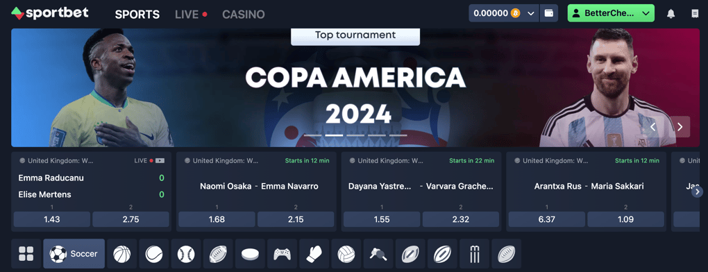 Sportbet.one Sports Betting for Crypto Casinos 
