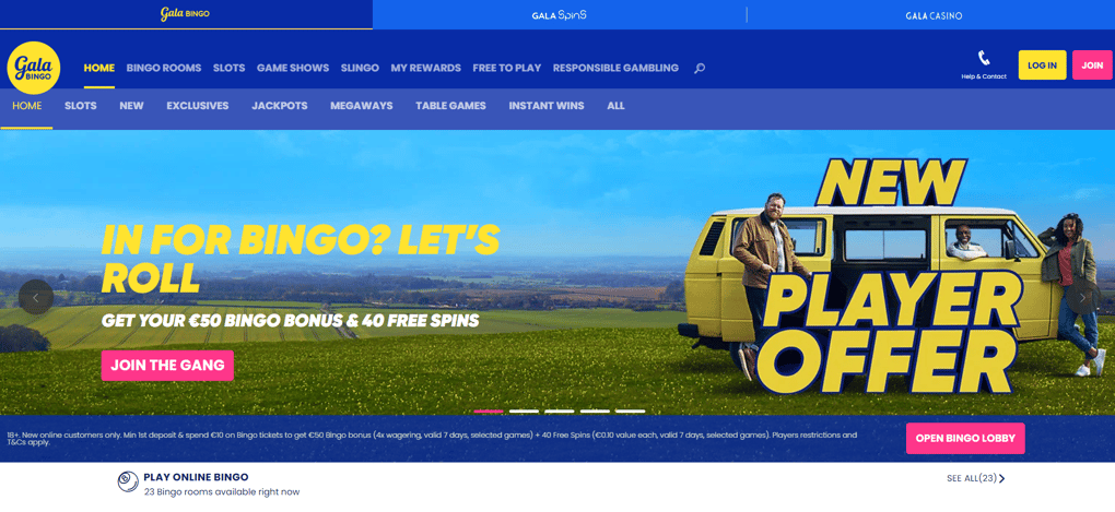 Example of Gala Bingo Promotion Page