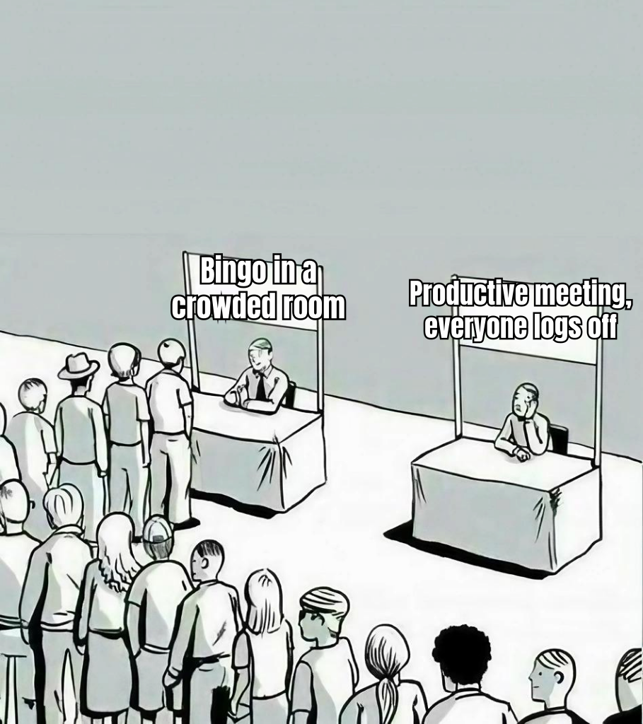 A HUMOROUS MEME ABOUT THE THRILL OF PLAYING BINGO, FEATURING A PERSON EXCITEDLY SHOUTING 