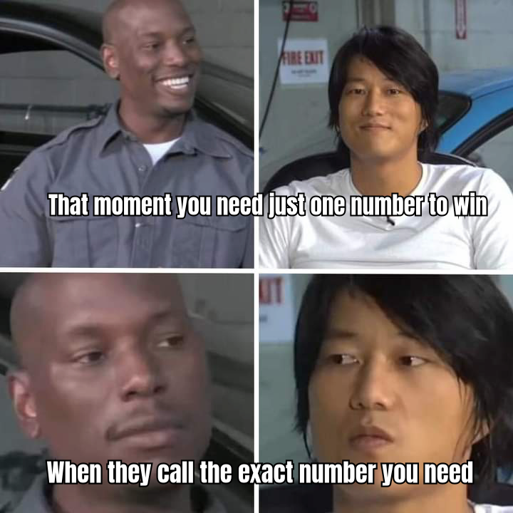 A HUMOROUS MEME ABOUT THE THRILL OF WINNING BINGO