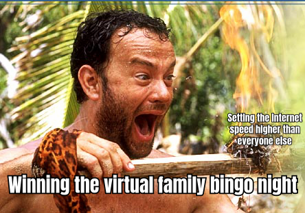 A humorous meme featuring a cartoon character excitedly shouting 