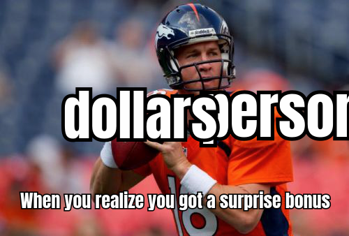 A HUMOROUS MEME SHOWING A PERSON EXCITEDLY THROWING DOLLAR BILLS IN THE AIR WHILE SITTING AT A COMPUTER, WITH THE CAPTION 