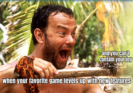 A HUMOROUS MEME SHOWING A PLAYER'S EXCITEMENT WITH THE CAPTION 