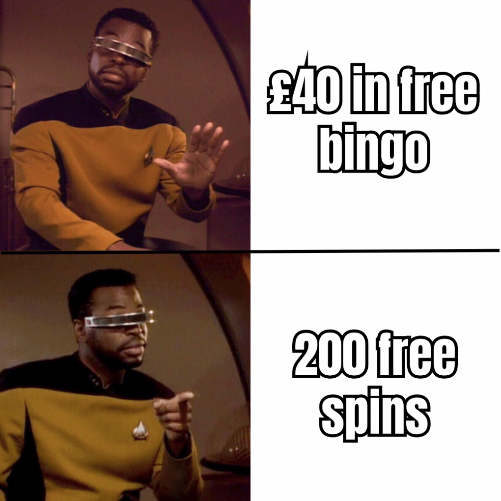 A HUMOROUS MEME SHOWING A PLAYER WITH A THOUGHT BUBBLE, WEIGHING THE OPTIONS OF 