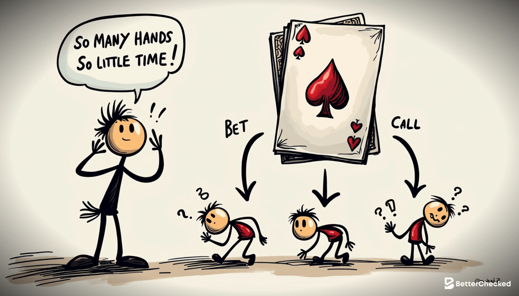 Sketch of a humorous flowchart explaining the decision-making process during the flop