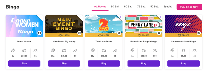 Details of Mecca Bingo